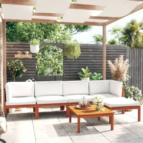 Gartenmöbel 6 Stück cremefarbene Kissen aus massivem Akazienholz von vidaXL, Gartensets - Ref: Foro24-3057900, Preis: 592,57 ...