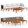 Garden furniture 6 pcs cream cushions solid acacia wood by vidaXL, Garden sets - Ref: Foro24-3057900, Price: 516,09 €, Discou...