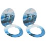 Toilet seats with lid 2 units MDF penguin design by vidaXL, Toilet and bidet seats - Ref: Foro24-3056409, Price: 78,99 €, Dis...