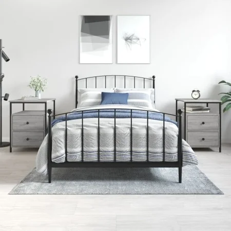 Mesitas noche 2 uds madera ingeniería gris Sonoma 44x45x60 cm de vidaXL, Mesitas de noche - Ref: Foro24-826010, Precio: 102,3...