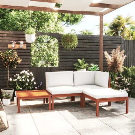 Gartenmöbel 4 Stk. cremefarbene Kissen massives Akazienholz von vidaXL, Gartensets - Ref: Foro24-3057877, Preis: 338,47 €, Ra...