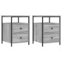 Mesitas noche 2 uds madera ingeniería gris Sonoma 44x45x60 cm de vidaXL, Mesitas de noche - Ref: Foro24-826010, Precio: 102,3...