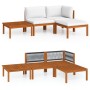 Gartenmöbel 4 Stk. cremefarbene Kissen massives Akazienholz von vidaXL, Gartensets - Ref: Foro24-3057877, Preis: 338,47 €, Ra...