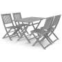 Garden dining set 5 pieces solid gray acacia wood by vidaXL, Garden sets - Ref: Foro24-3057870, Price: 316,17 €, Discount: %