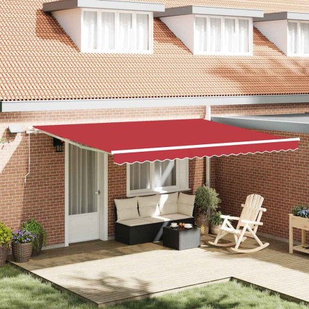 Toldo Retráctil con Manual 450 x 300 cm Rojo