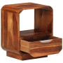 Mesita de noche con cajón madera maciza de acacia 40x30x50 cm