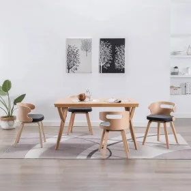 Esszimmerstühle, 4 Stück, gebogenes Holz, schwarzes Kunstleder von vidaXL, Essstühle - Ref: Foro24-278854, Preis: 421,00 €, R...