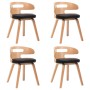 Esszimmerstühle, 4 Stück, gebogenes Holz, schwarzes Kunstleder von vidaXL, Essstühle - Ref: Foro24-278854, Preis: 413,72 €, R...