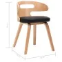 Esszimmerstühle, 4 Stück, gebogenes Holz, schwarzes Kunstleder von vidaXL, Essstühle - Ref: Foro24-278854, Preis: 421,00 €, R...