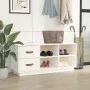 Solid white pine wood shoemaker bench 100x34x45 cm by vidaXL, Shoe racks and shoe organizers - Ref: Foro24-820178, Price: 82,...