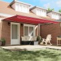 Toldo Retráctil Manual Rojo 450x300 cm tela