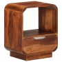 Mesita de noche con cajón madera maciza de acacia 40x30x50 cm
