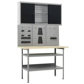 Workbench with three wall panels and a cabinet by vidaXL, Work tables - Ref: Foro24-3053431, Price: 313,87 €, Discount: %