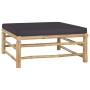 Set de muebles de jardín 7 piezas bambú con cojines gris oscuro de vidaXL, Conjuntos de jardín - Ref: Foro24-3058200, Precio:...