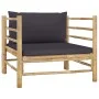 7-piece bamboo garden furniture set with dark gray cushions by vidaXL, Garden sets - Ref: Foro24-3058200, Price: 651,46 €, Di...
