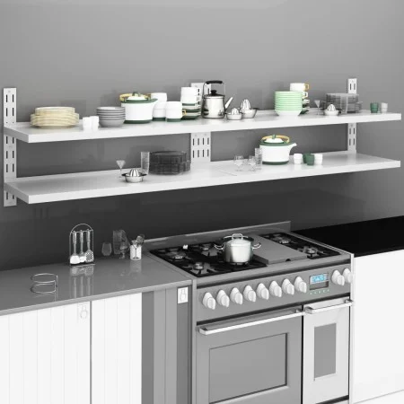 Floating shelves 2 levels 2 units stainless steel 240x30cm by vidaXL, Shelves and shelves - Ref: Foro24-3055900, Price: 194,8...