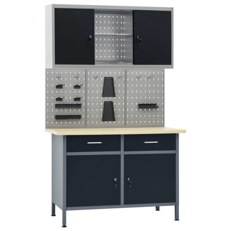 Workbench with three wall panels and a cabinet by vidaXL, Work tables - Ref: Foro24-3053433, Price: 485,88 €, Discount: %