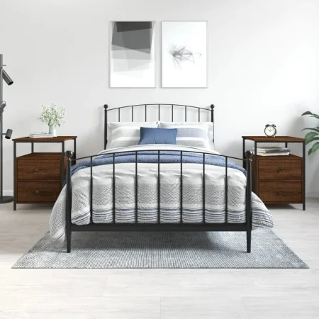 Nachttische, 2 Stück, Holzwerkstoff, braune Eiche, 44 x 45 x 60 cm von vidaXL, Nachttische - Ref: Foro24-826012, Preis: 94,74...