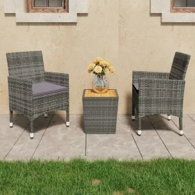 Gartenmöbel 3-teilig, synthetisches Rattan, graues Akazienholz von vidaXL, Gartensets - Ref: Foro24-3058363, Preis: 180,29 €,...