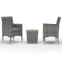 Garden furniture 3 pieces synthetic rattan gray acacia wood by vidaXL, Garden sets - Ref: Foro24-3058363, Price: 177,31 €, Di...