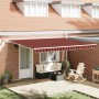 Toldo Retráctil Naranja y Marrón 450 x 350 cm Tela y Metal