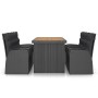 9-teiliges Garten-Essset und schwarze Kissen aus synthetischem Rattan von vidaXL, Gartensets - Ref: Foro24-3059342, Preis: 1,...