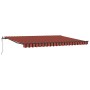Toldo Retráctil Naranja y marrón 450 x 350 cm tela