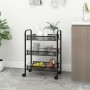 Küchenwagen 3 Ebenen aus schwarzem Eisen 46x26x64 cm von vidaXL, Küchen- und Speisewagen - Ref: Foro24-336322, Preis: 36,15 €...