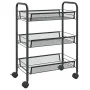 Kitchen cart 3 levels black iron 46x26x64 cm by vidaXL, Kitchen and dining carts - Ref: Foro24-336322, Price: 35,44 €, Discou...