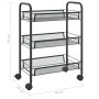 Carrito de cocina 3 niveles hierro negro 46x26x64 cm de vidaXL, Carros de cocina y comedor - Ref: Foro24-336322, Precio: 35,4...