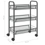 Küchenwagen 3 Ebenen aus schwarzem Eisen 46x26x64 cm von vidaXL, Küchen- und Speisewagen - Ref: Foro24-336322, Preis: 36,15 €...