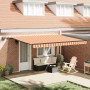 Toldo Retráctil Manual amarillo y naranja 450 x 350 cm tela