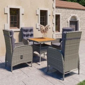 Gartenmöbel 5 Stück synthetisches Rattan, graues Akazienholz von vidaXL, Gartensets - Ref: Foro24-3058525, Preis: 709,82 €, R...