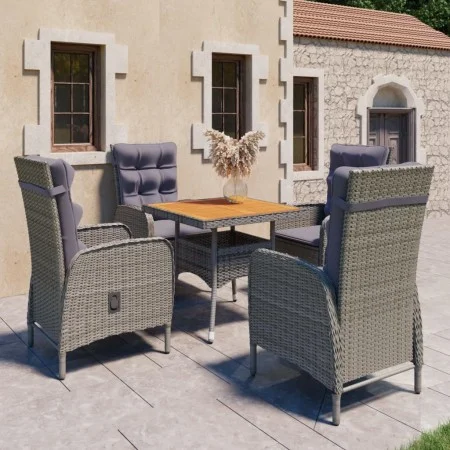 Gartenmöbel 5 Stück synthetisches Rattan, graues Akazienholz von vidaXL, Gartensets - Ref: Foro24-3058525, Preis: 709,82 €, R...