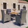 Gartenmöbel 5 Stück synthetisches Rattan, graues Akazienholz von vidaXL, Gartensets - Ref: Foro24-3058525, Preis: 598,53 €, R...