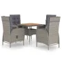 Gartenmöbel 5 Stück synthetisches Rattan, graues Akazienholz von vidaXL, Gartensets - Ref: Foro24-3058525, Preis: 709,82 €, R...