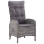 Muebles de jardín 5 piezas ratán sintético gris madera acacia