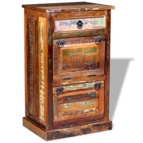 Zapatero de 4 niveles con cajón madera maciza reciclada Zapatero de 4 niveles con cajón madera maciza reciclada