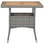 Muebles de jardín 5 piezas ratán sintético gris madera acacia
