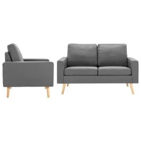 2-piece sofa set light gray fabric by vidaXL, Sofas - Ref: Foro24-3056614, Price: 380,87 €, Discount: %