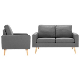 2-teilige Sofagarnitur aus hellgrauem Stoff von vidaXL, Sofas - Ref: Foro24-3056614, Preis: 385,08 €, Rabatt: %