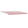 Toldo Retráctil Rojo y Blanco 450 x 350 cm Tela y Metal