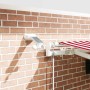 Toldo Retráctil Rojo y Blanco 450 x 350 cm Tela y Metal