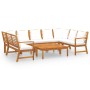 Muebles de jardín 9 pzas cojines crema madera maciza de acacia de vidaXL, Conjuntos de jardín - Ref: Foro24-3057775, Precio: ...