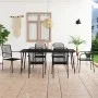 Garden dining set 7 pieces cotton rope and black steel by vidaXL, Garden sets - Ref: Foro24-3058281, Price: 523,46 €, Discoun...