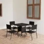 5-Piece Black Synthetic Rattan Garden Dining Set by vidaXL, Garden sets - Ref: Foro24-3059442, Price: 162,91 €, Discount: %