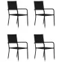 5-Piece Black Synthetic Rattan Garden Dining Set by vidaXL, Garden sets - Ref: Foro24-3059442, Price: 162,91 €, Discount: %