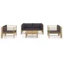 5-teiliges Gartenmöbel-Set aus Bambus mit dunkelgrauen Kissen von vidaXL, Gartensets - Ref: Foro24-3058208, Preis: 509,23 €, ...