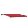 Toldo Retráctil con luces de tiras LED Rojo 450 x 350 cm tela