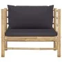 5-teiliges Gartenmöbel-Set aus Bambus mit dunkelgrauen Kissen von vidaXL, Gartensets - Ref: Foro24-3058208, Preis: 509,23 €, ...
